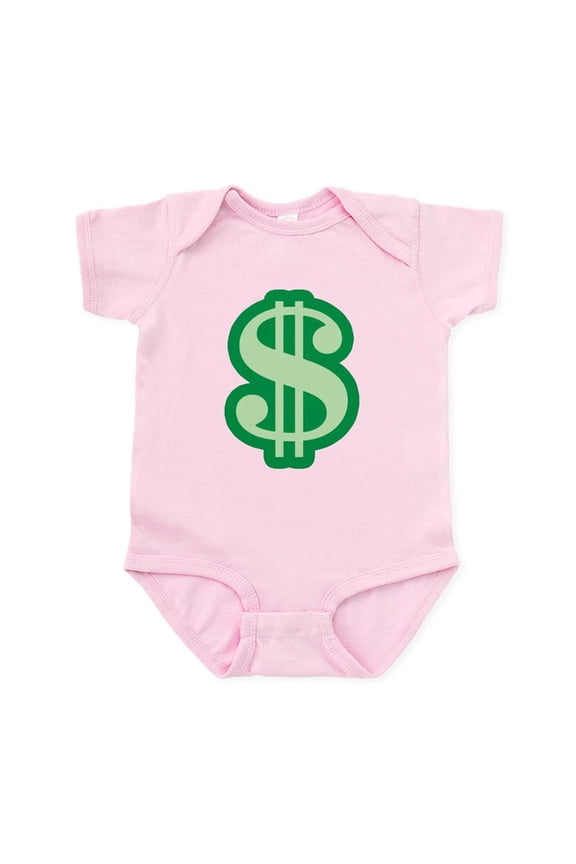 - Dollar Sign Infant Creeper - Baby Light Bodysuit, Size Newborn - 24 Months