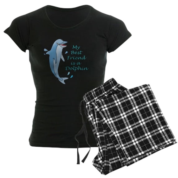 CafePress - Dolphin 10X10 Dark Women's Dark Pajamas - Women's Short Sleeve Print T-Shirt and Pants Dark Cotton Pajama Set
