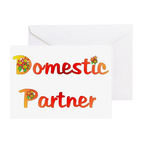 CafePress - Domestic Partner - Greeting Card, Blank Inside Matte