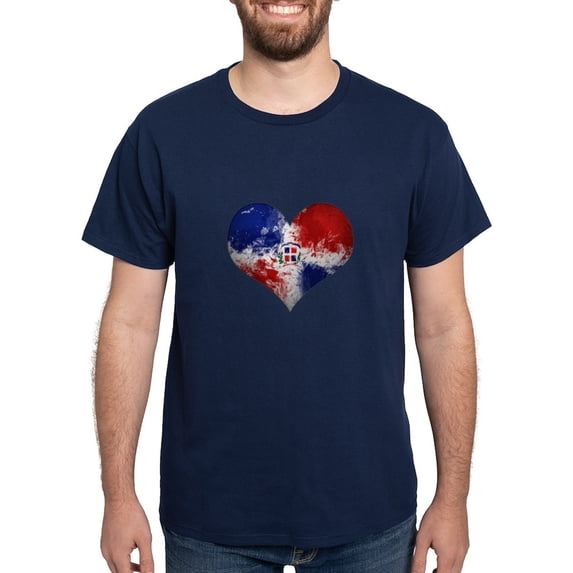 CafePress - Dominican Heart Dark T Shirt - Men's Classic Graphic Cotton T-Shirt