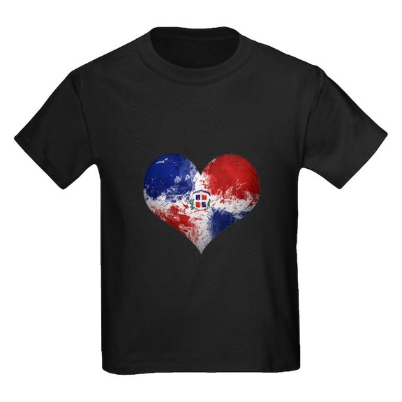 CafePress - Dominican Heart Kids Dark T Shirt - Dark T-Shirt Kids XS-XL