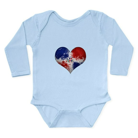CafePress - Dominican Heart Long Sleeve Infant Bodysuit - Long Sleeve Cotton Baby Bodysuit