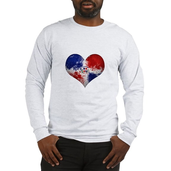 CafePress - Dominican Heart Long Sleeve T Shirt - Unisex Cotton Long Sleeve T-Shirt