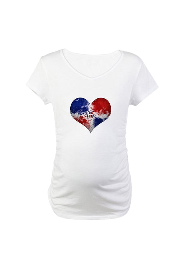 - Dominican Heart Maternity T Shirt - Cotton Maternity T-shirt, Cute & Funny Pregnancy Tee