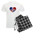 thumbnail image 1 of CafePress - Dominican Heart Men's Light Pajamas - Men's Light Loose Fit Cotton Pajama Set, 1 of 7