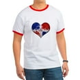 thumbnail image 1 of CafePress - Dominican Heart Ringer T - 100% Cotton Ringed T-Shirt, 1 of 4