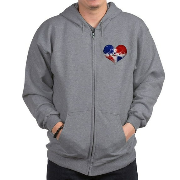 CafePress - Dominican Heart Zip Hoodie - Zip Hoodie, Classic Hooded Sweatshirt with Metal Zipper