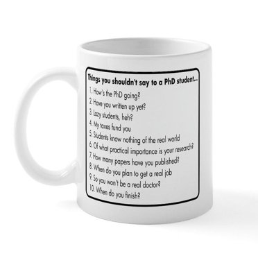 HOURRUIYU PhD Taking Your BS To A New Level, Graduation Ceramic Novelty Tea Cups Gifts For PhD Graduates, Phd Student Gift, Phd Mug, Doctorate Gift - Black Handle & Inside,11