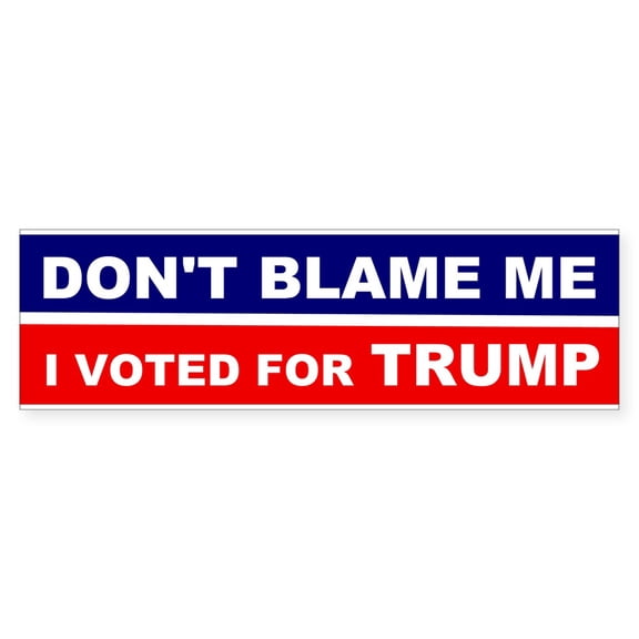 CafePress - Don't Blame Me I Voted Republican - 10"x3" Rectangle Bumper Sticker
