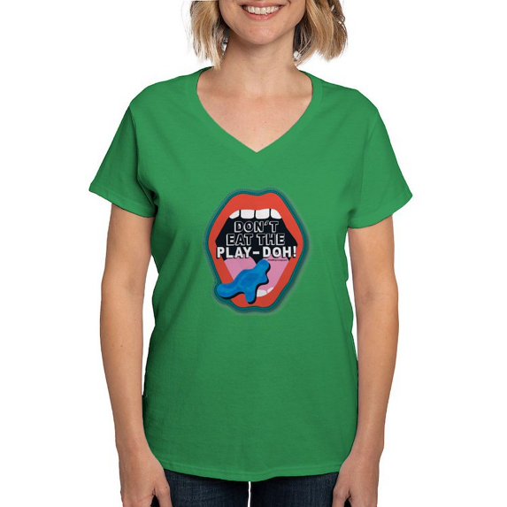 CafePress - Don't Eat The Play Doh! T Shirt - Women's V-Neck Dark T-Shirt