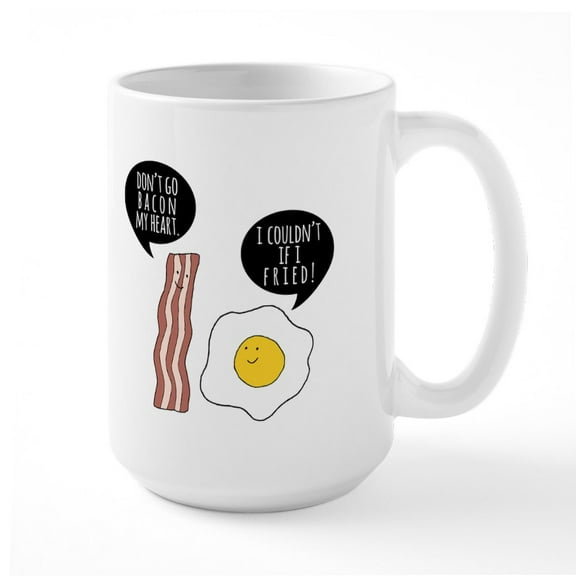 CafePress - Don't Go Bacon My Heart Large Mug Mugs - 15 oz Ceramic Large White Novelty Mug