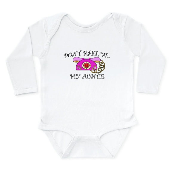 CafePress - Don't Make Me Call My Auntie Body Suit - Long Sleeve Cotton Baby Bodysuit