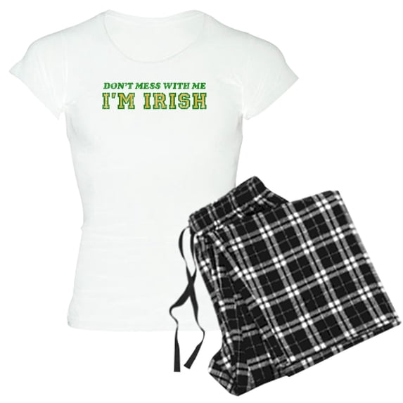 CafePress - Don't Mess With Me I'm Irish Women's Light Pajamas - Women's Short Sleeve Print T-Shirt and Pants Light Cotton Pajama Set