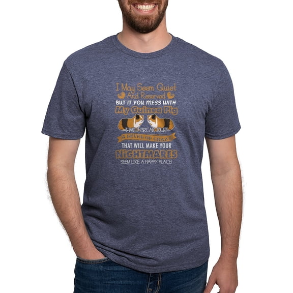 CafePress - Don't Mess With My Guinea Pig Shirt T Shirt - Mens Tri-blend T-Shirt