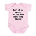 thumbnail image 1 of CafePress - Don't Tell My Parents Body Suit - Baby Light Bodysuit, Size Newborn - 24 Months, 1 of 4