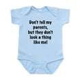 thumbnail image 1 of CafePress - Don't Tell My Parents Body Suit - Baby Light Bodysuit, Size Newborn - 24 Months, 1 of 4