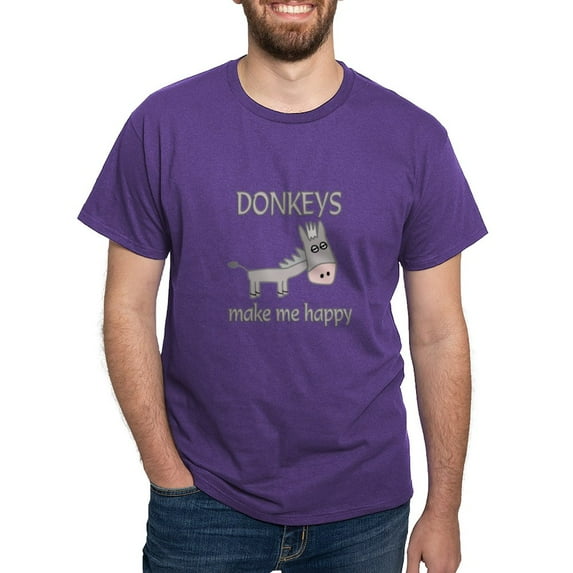 CafePress - Donkey Happy Dark T Shirt - Men's Classic Graphic Cotton T-Shirt