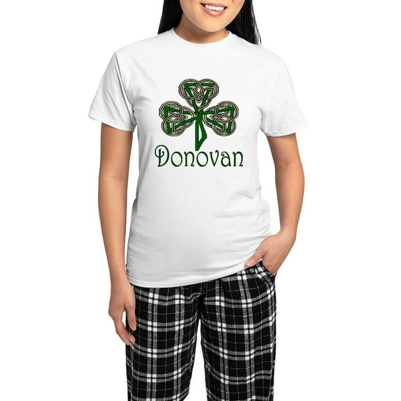 CafePress - Donovan Shamrock Women's Light Pajamas - Women's Short Sleeve Print T-Shirt and Pants Light Cotton Pajama Set