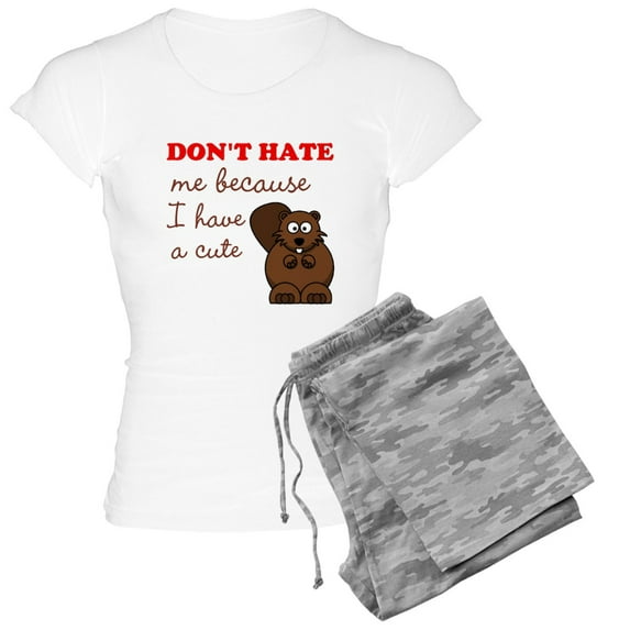 CafePress - Dont Hate Pajamas - Women's Short Sleeve Print T-Shirt and Pants Light Cotton Pajama Set