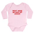 thumbnail image 1 of CafePress - Dont Make Me Call My Uncle Body Suit - Long Sleeve Cotton Baby Bodysuit, 1 of 4