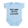thumbnail image 1 of CafePress - Dont Make Me Cry.Ill Tell My Pawpaw And Youll Be S - Baby Light Bodysuit, Size Newborn - 24 Months, 1 of 4
