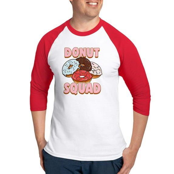 CafePress - Donut Squad Donut Lover Breakfast Baseball Jersey - Cotton Baseball Jersey, 3/4 Raglan Sleeve Shirt