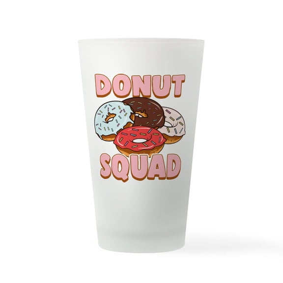 CafePress - Donut Squad Donut Lover Breakfast F - Pint Glass, Drinking Glass, 16 oz. CafePress