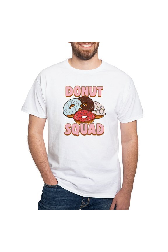 - Donut Squad Donut Lover Breakfast Food Pun T Shirt - Men's White Classic Cotton T-Shirts