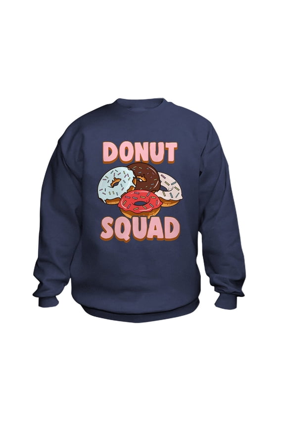 - Donut Squad Donut Lover Breakfast Food Sweatshirt - Kids Sweatshirt, Youth Crew Neck Sweatshirt