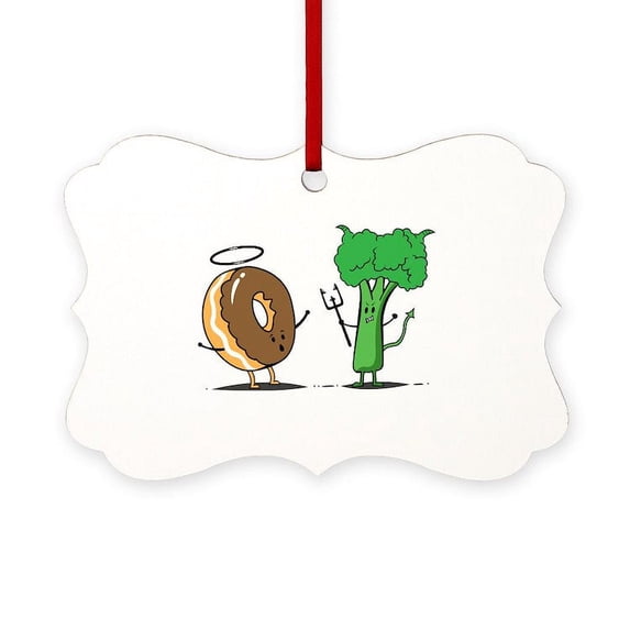 CafePress - Donuts And Beoccoli - Scroll Ornament