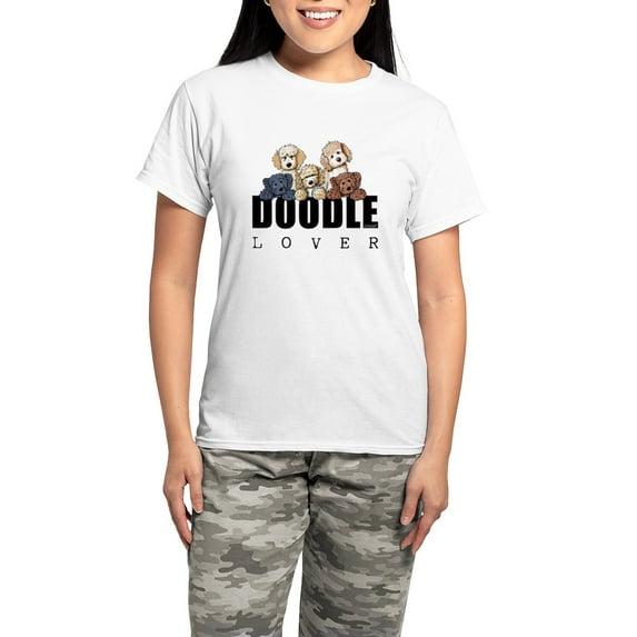 CafePress - Doodle Lover Women's Light Pajamas - Women's Short Sleeve Print T-Shirt and Pants Light Cotton Pajama Set