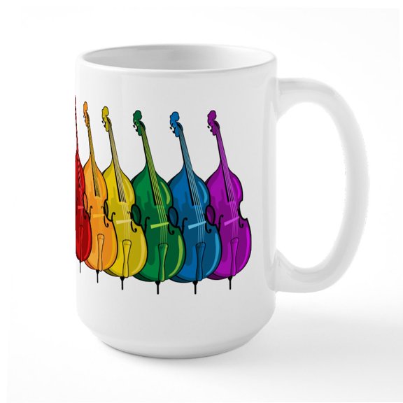 CafePress - Double Bass Large Mug - 15 oz Ceramic Large White Novelty Mug