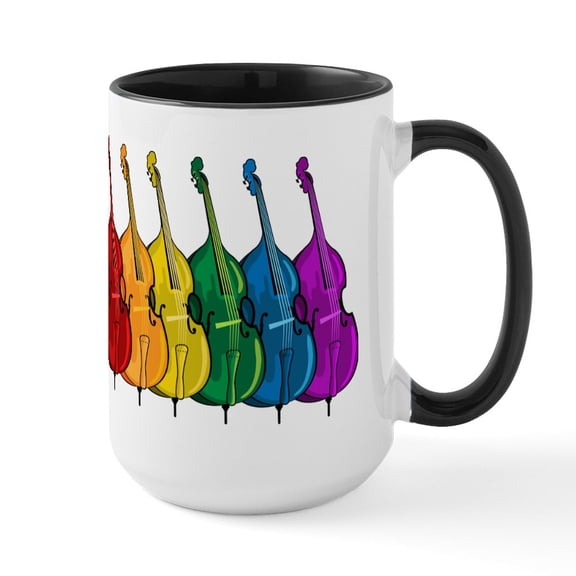 CafePress - Double Bass Large Mug - 15 oz Ceramic Large White Novelty Mug