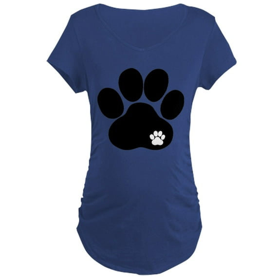 CafePress - Double Paw Print Maternity Dark T Shirt - Maternity Dark T-Shirt