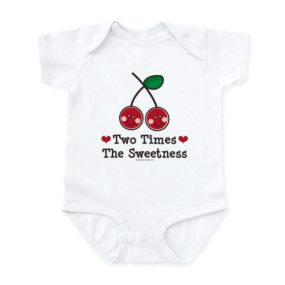 CafePress - Doubly Sweet Cherry Twin Onesie - Baby Light Bodysuit, Size Newborn - 24 Months