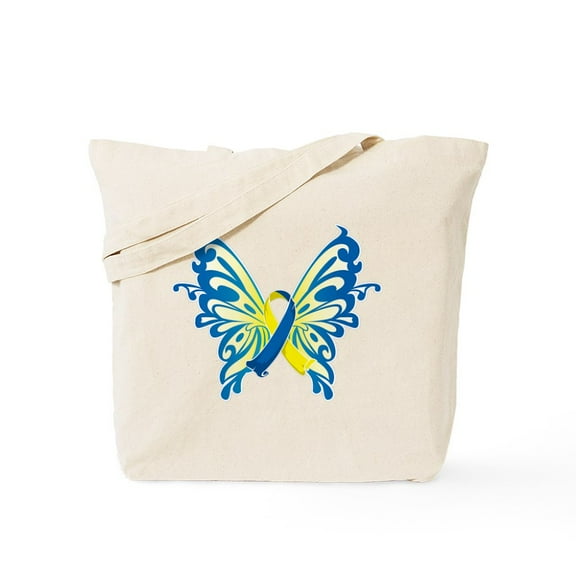 CafePress - Down Syndrome Butterfly Tote Bag - Unisex Canvas Tote Bag, Beige, 1-Piece