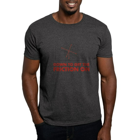 CafePress - Down To Get The Friction On Physics Diagram T Shir - Men's Classic Graphic Cotton T-Shirt