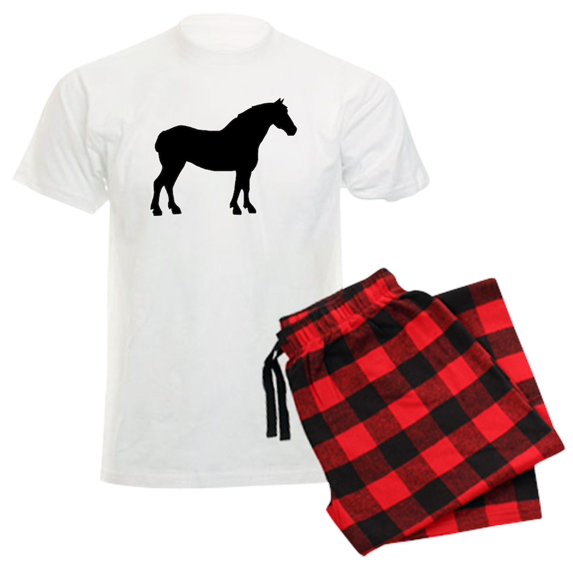 CafePress - Draft Horse Men's Light Pajamas - Men's Light Loose Fit Cotton Pajama Set