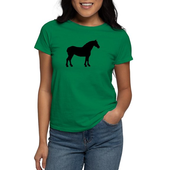 CafePress - Draft Horse Women's Classic T Shirt - Women's Traditional Fit Dark T-Shirt