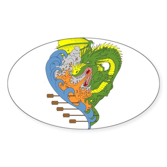 CafePress - Dragon Boat 9 Sticker - Sticker (Oval)