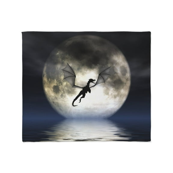 CafePress - Dragon Moon Throw Blanket Cover - Soft Fleece Throw Blanket, 50"x60" for All Ages