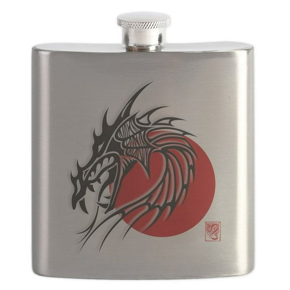 CafePress - Dragon74light Flask - Stainless Steel Flask, 6oz Drinking Flask