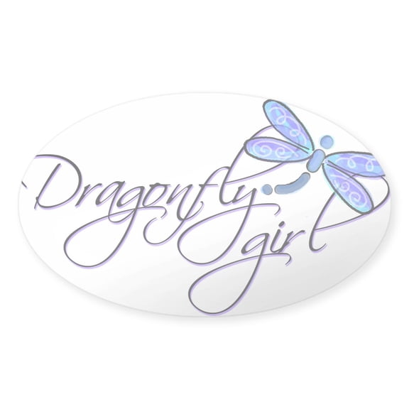 CafePress - Dragonfly Girl Rectangle Sticker - Sticker (Oval)