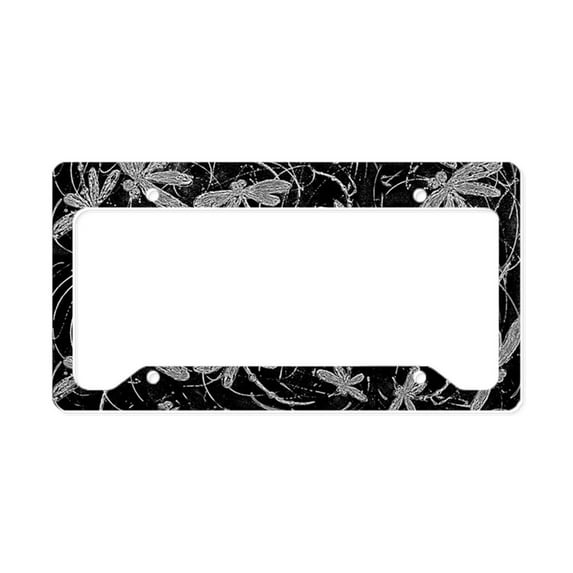 CafePress - Dragonfly Night Flit License Plate Holder - Aluminum License Plate Frame, License Tag Holder