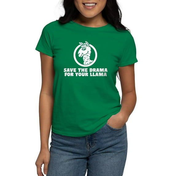 CafePress - Drama Llama Women's Dark T Shirt - Women's Traditional Fit Dark T-Shirt