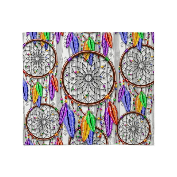 CafePress - Dreamcatcher Rainbow Feathers Throw Blanket - Soft Fleece Throw Blanket, 50"x60" for All Ages