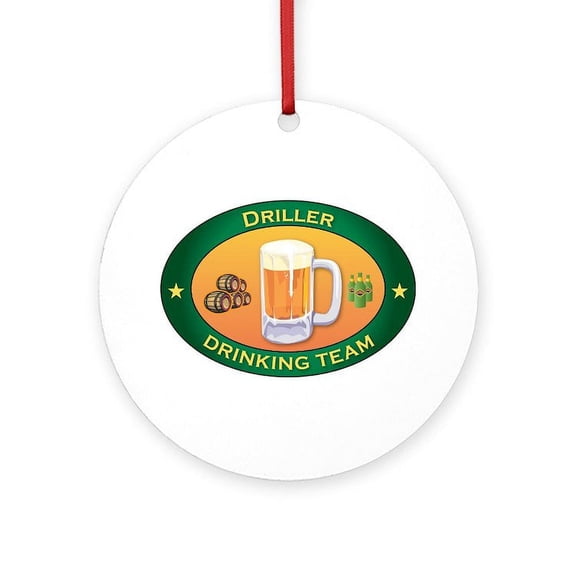 CafePress - Driller Team - Round Wood Ornament 4"