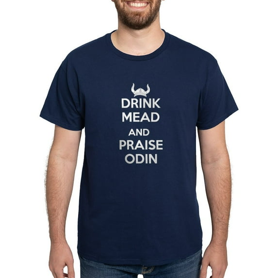 CafePress - Drink Mead Praise Odin Dark T Shirt - Men's Classic Graphic Cotton T-Shirt