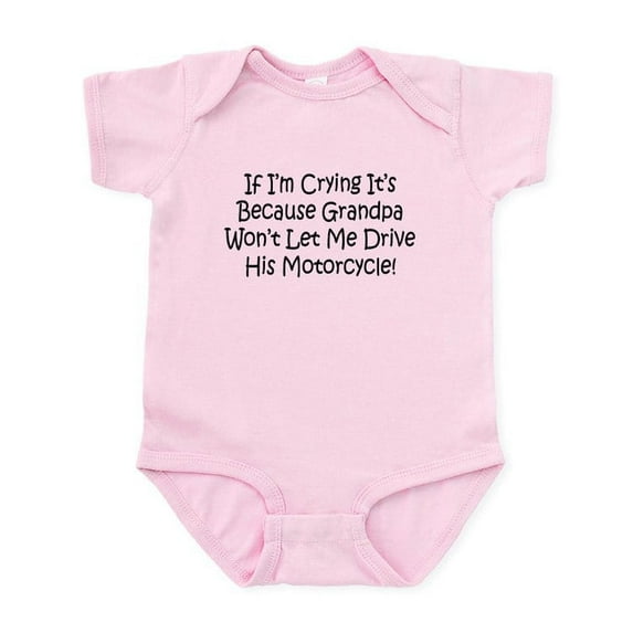 CafePress - Drive My Grandpas Motorcycle Infant Bodysuit - Baby Light Bodysuit, Size Newborn - 24 Months