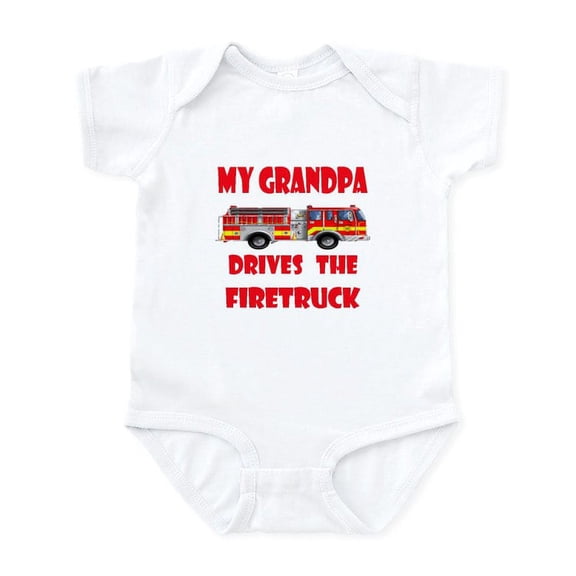 CafePress - Drives The Firetruck Grandpa Infant Bodysuit - Baby Light Bodysuit, Size Newborn - 24 Months